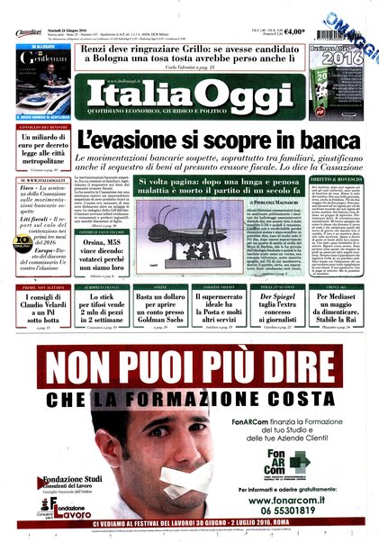 Italia oggi : quotidiano di economia finanza e politica